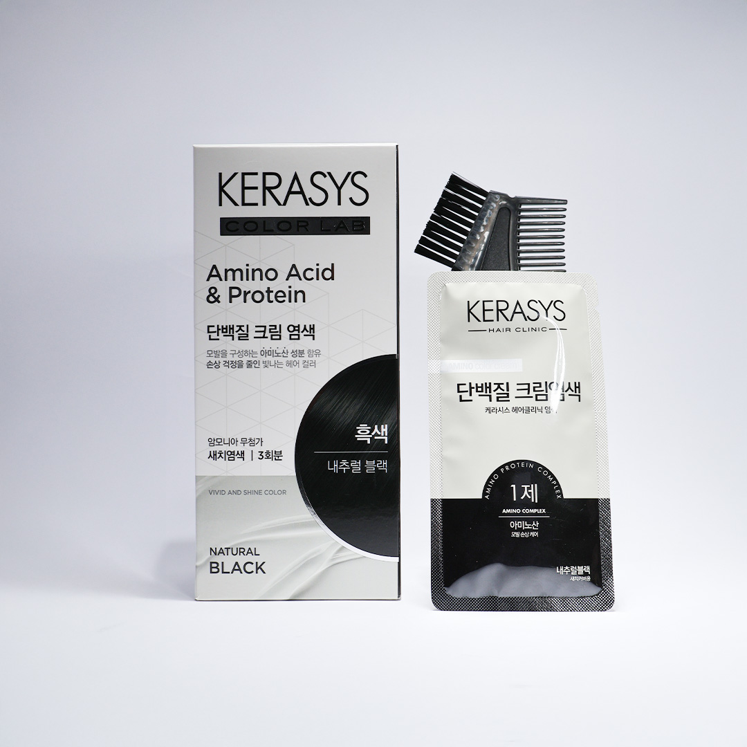 Kerasys Amino Acid &amp; Protein Permanent Hair Color - NATURAL BLACK