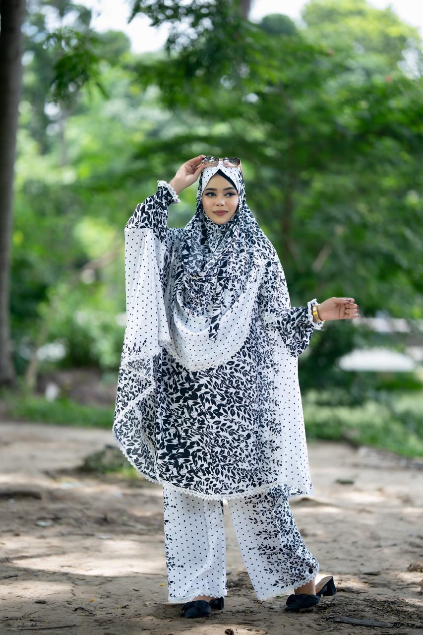 Plaju Khimar Set  প্রিমিয়াম কটন খিমার উইথ প্লাজো সেট